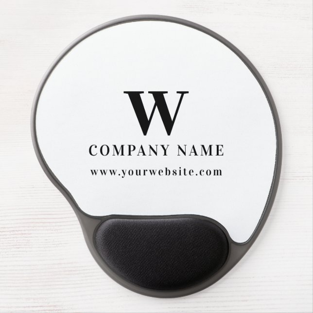 Professional Business Logo Monogram Name Website Gel Mouse Pad (Front)