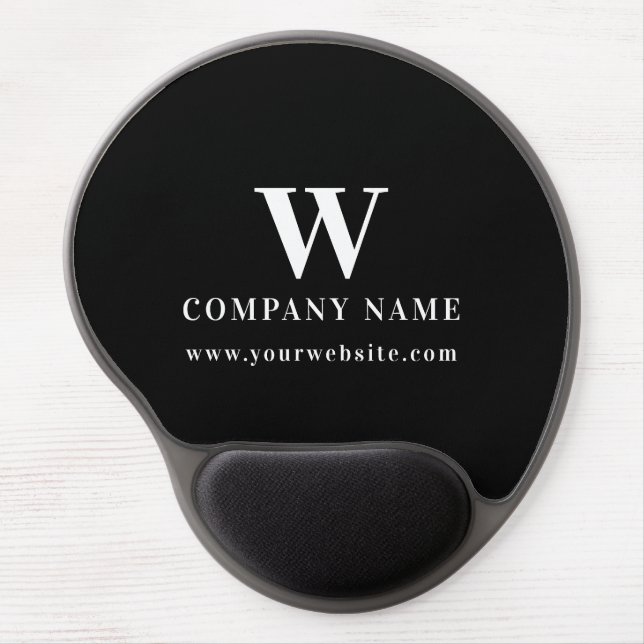 Professional Business Logo Monogram Name Website Gel Mouse Pad (Front)