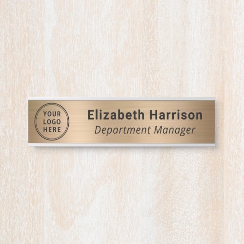 Professional Business Logo Name Gold Door Sign