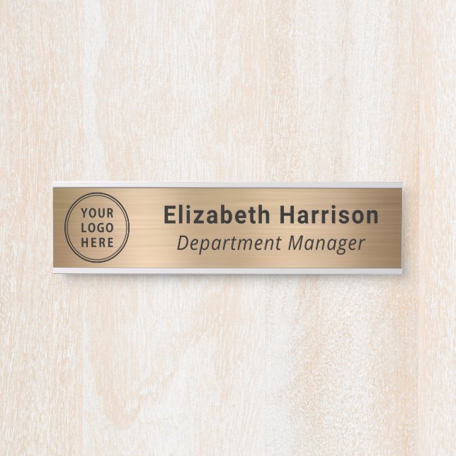 Professional Business Logo Name Gold Door Sign (Front)