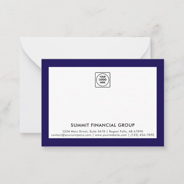 Professional Business Logo Note Card (Front)