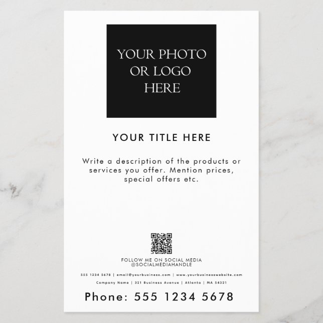 Professional Business Logo Photo Promotional Flyer (Front)