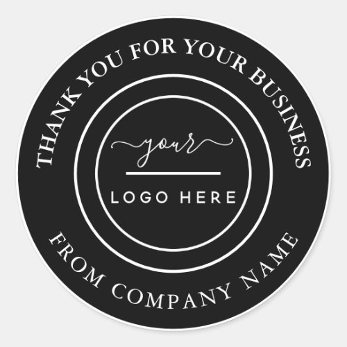 Professional Business Logo Promotional Thank You C Classic Round Sticker