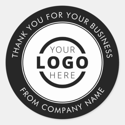 Professional Business Logo Promotional Thank You Classic Round Sticker