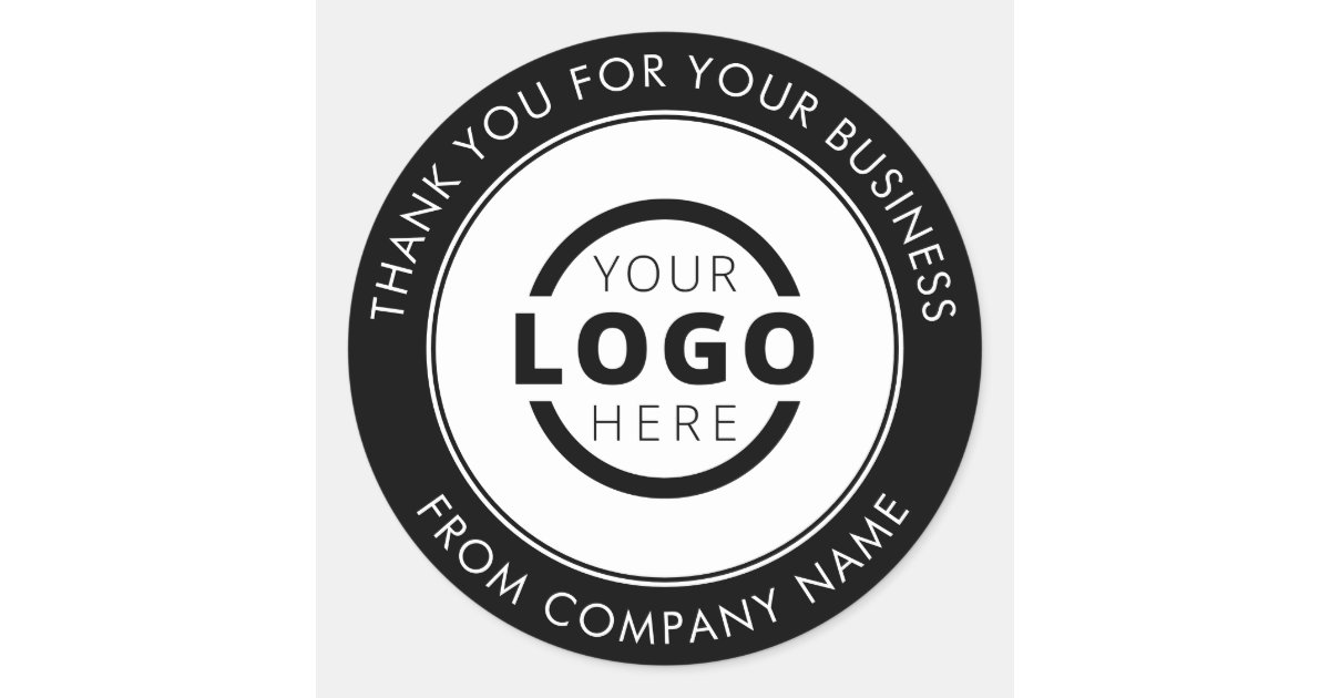 Professional Business Logo Promotional Thank You Classic Round Sticker Zazzle Com