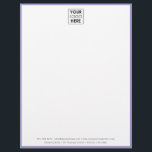 Professional Business Logo Purple Letterhead<br><div class="desc">A classy business logo design with your business details and a purple border. Perfect for small and large corporate businesses. Professional and clean design.</div>