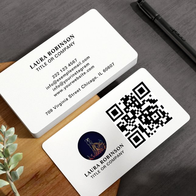 Professional Business Logo QR Code for Contact Card (Creator Uploaded)