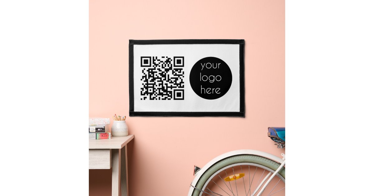 Professional Business Logo QR Code Pennant | Zazzle