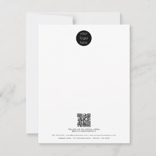 Professional Business Logo QR Code Promotional Note Card