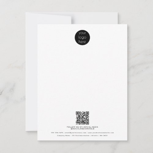 Professional Business Logo QR Code Promotional  Note Card