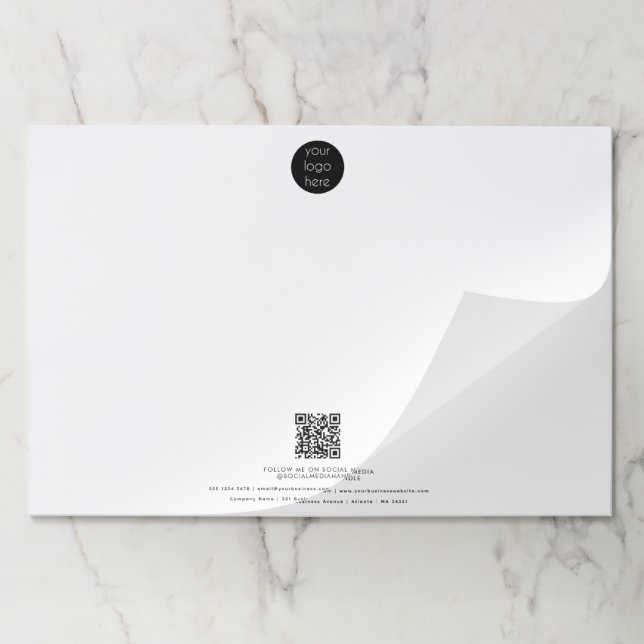 Professional Business Logo QR Code Promotional  Paper Pad (Folded)
