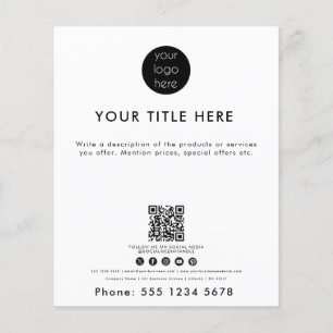Professional Business Logo QR Code Social Media  Flyer