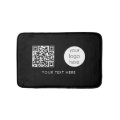 Professional Business Logo QR Code & Text Black Bath Mat | Zazzle