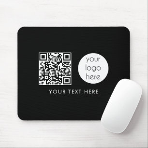 Professional Business Logo QR Code & Text Mouse Pad