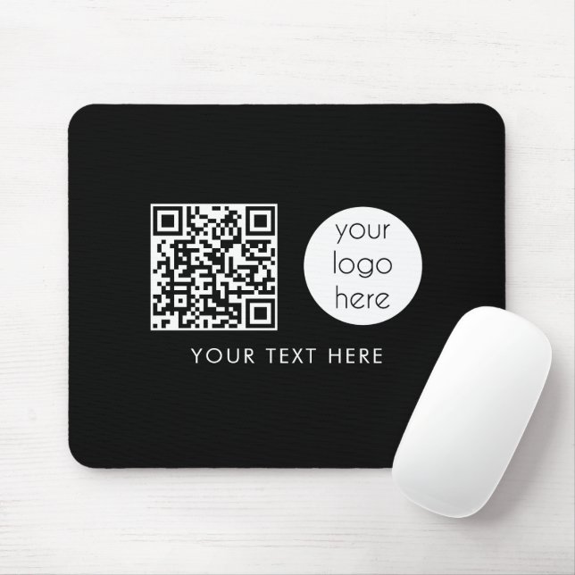 Professional Business Logo QR Code & Text  Mouse Pad (With Mouse)
