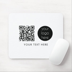 Professional Business Logo QR Code & Text Mouse Pad