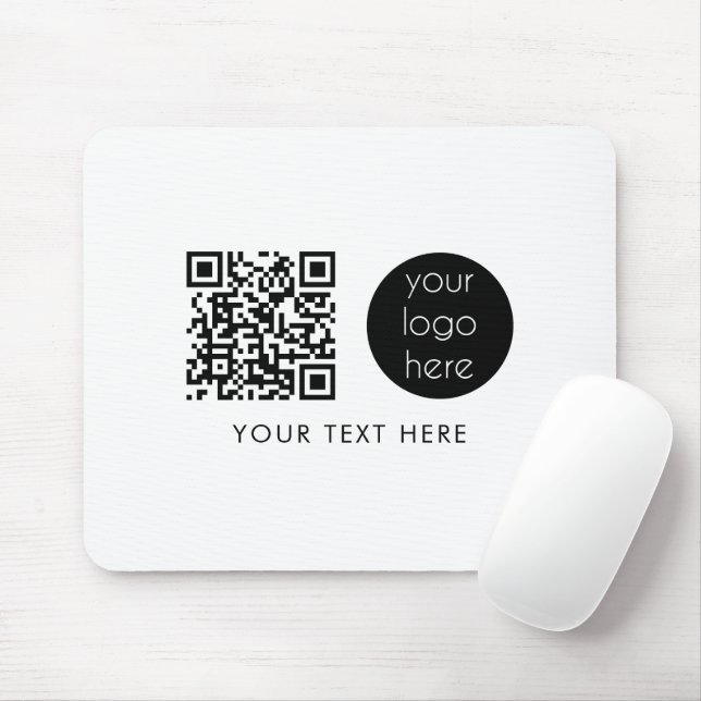 Professional Business Logo QR Code & Text  Mouse Pad (With Mouse)