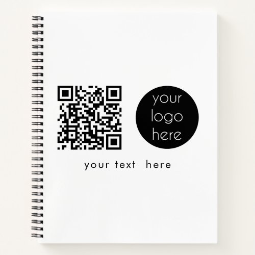 Professional Business Logo QR Code  Text  Notebook