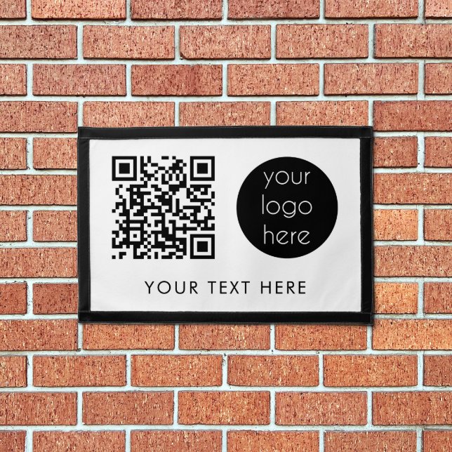 Professional Business Logo QR Code & Text  Pennant (Insitu 1)