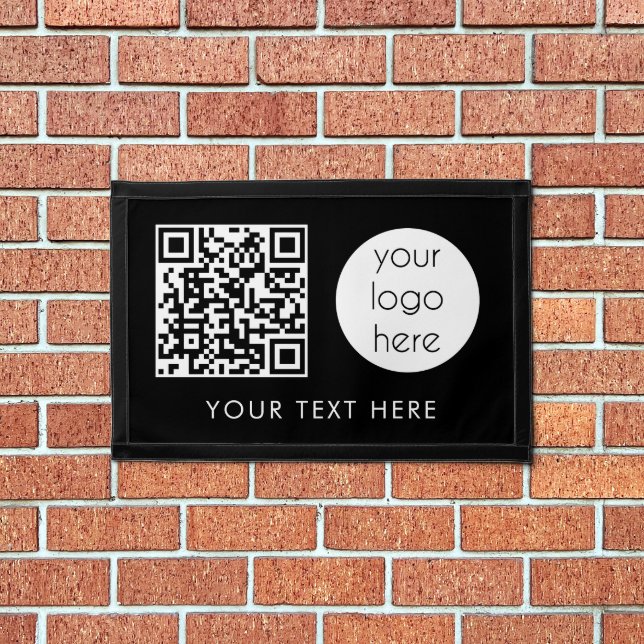 Professional Business Logo QR Code & Text  Pennant (Insitu 1)