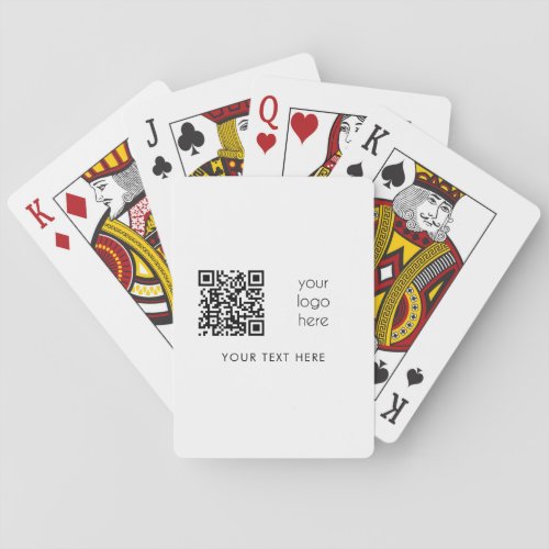 Professional Business Logo QR Code  Text  Poker Cards