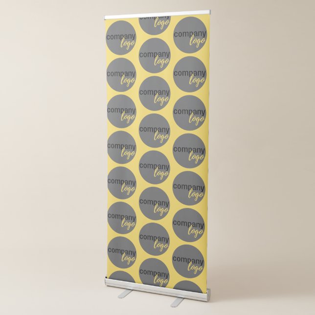 PROFESSIONAL BUSINESS LOGO REPEAT PATTERN YELLOW RETRACTABLE BANNER (3/4)