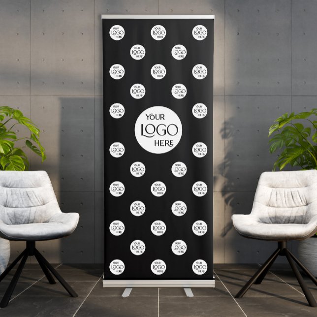Professional Business Logo Step and Repeat Black Retractable Banner (Creator Uploaded)