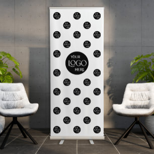 Professional Business Logo Step and Repeat White Retractable Banner