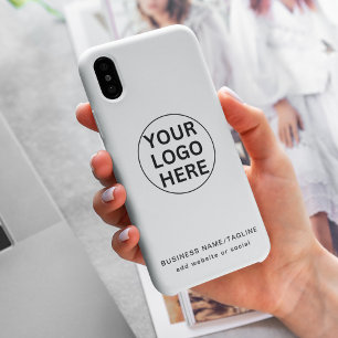 Professional Business Logo & Text Branded White iPhone 15 Pro Max Case