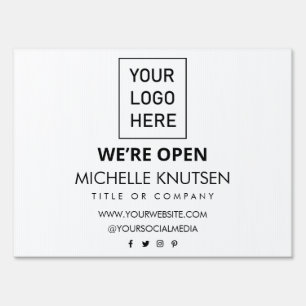 Professional Business Logo & Text Company Open     Sign
