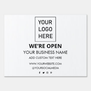 Professional Business Logo & Text Company Open Sign