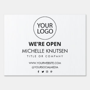 Professional Business Logo & Text Company Open Sign