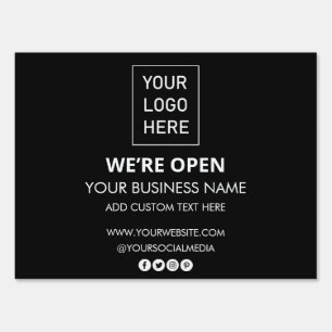 Professional Business Logo & Text Company Open Sign