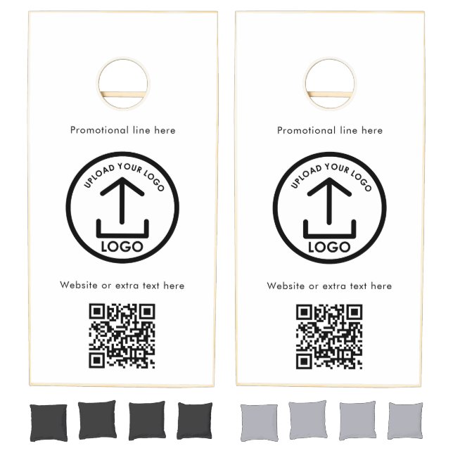 Professional Business Logo Text Promo QR Code  Cornhole Set (Set)