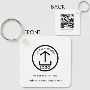 Professional Business Logo Text Promo QR Code Keychain