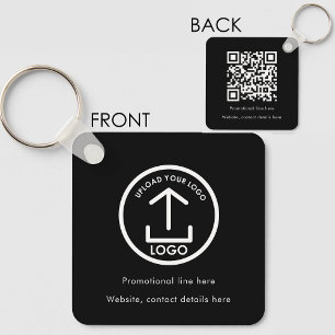 Professional Business Logo Text Promo QR Code  Keychain