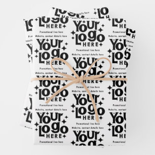 Professional Business Logo Text Promotional Retro Wrapping Paper Sheets