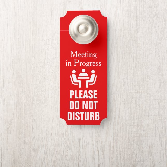 Professional Business Meeting In Progress Door Hanger (On Knob)