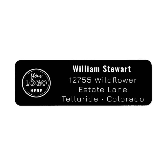 Professional Business Modern Logo Return Address Label (Front)