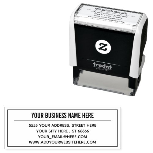 Professional Business Name Address Info Text Stamp