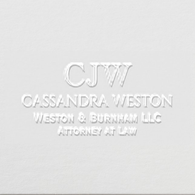 Professional Business Name Title Initials #2 Embosser (Design)