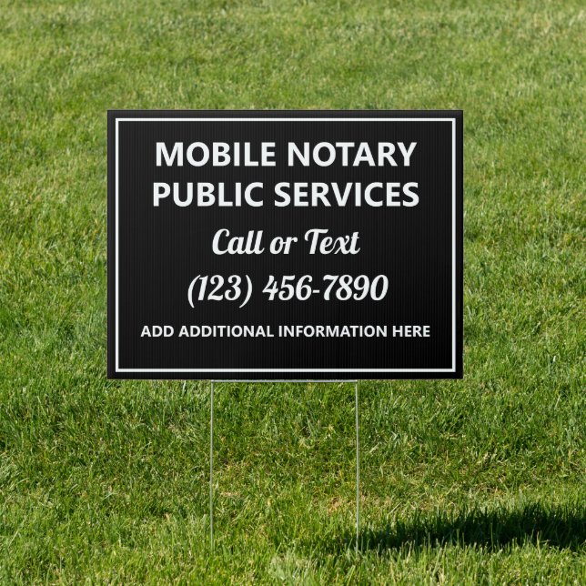Professional Business Notary Public Advertisement Sign (Insitu)