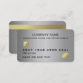 Professional Business Office Gray Faux Credit Card (Front/Back)
