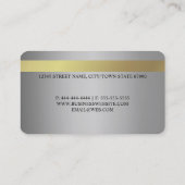 Professional Business Office Gray Faux Credit Card (Back)