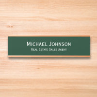 Professional Business Office Name Title Dark Green