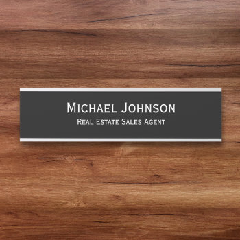Professional Business Office Name Title Modern Door Sign by iCoolCreate at Zazzle