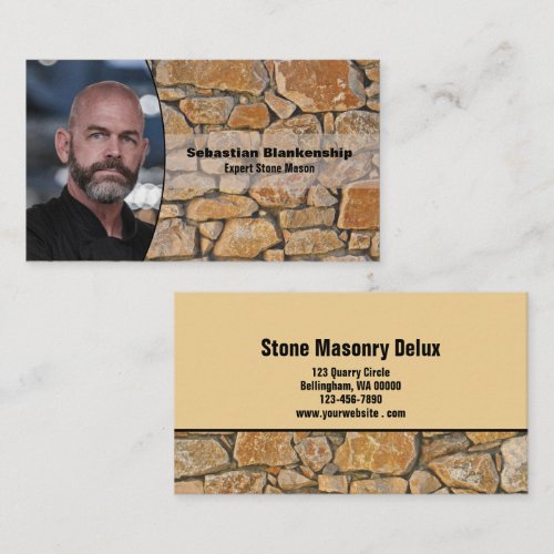Professional Business Photo Stone Wall Background Card