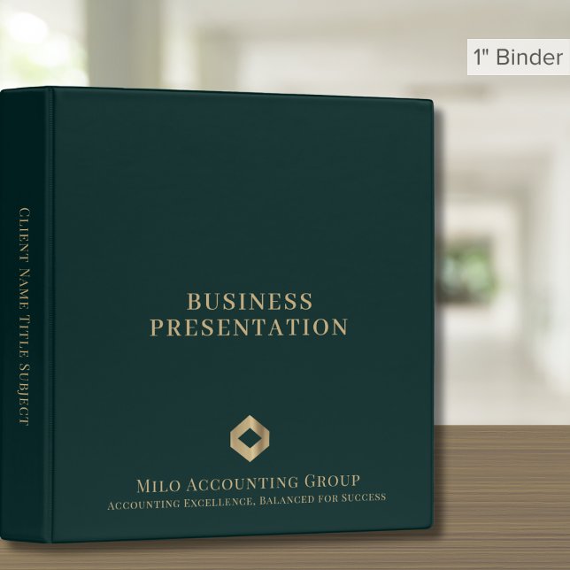 Professional Business Presentation Gold Logo 3 Ring Binder (Creator Uploaded)