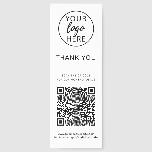 Professional Business QR Code Bookmarks (Front)