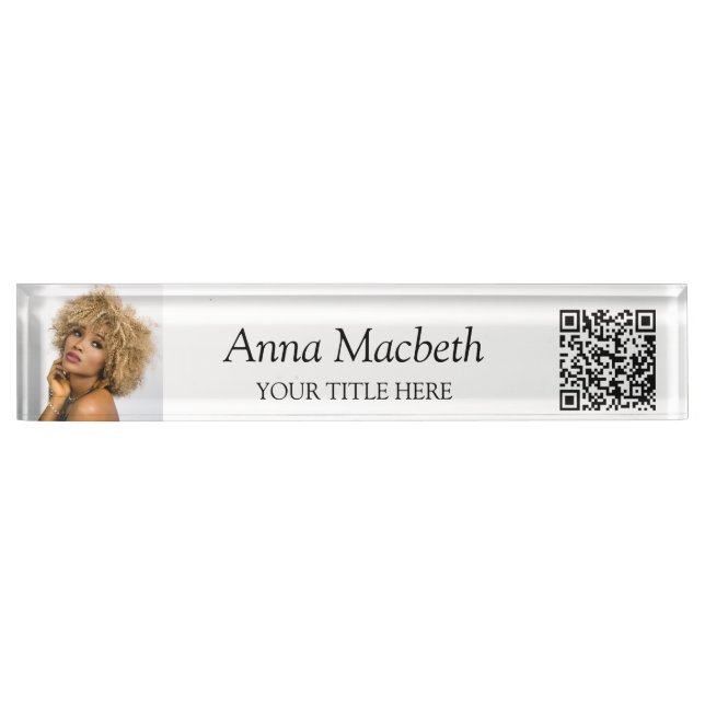 Professional Business QR code Desk Name Plate (Front)
